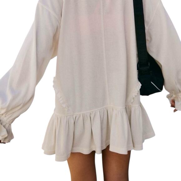 New Free People Oversized Spring Forward Sweatshirt Tunic Size Medium - Picture 3 of 6